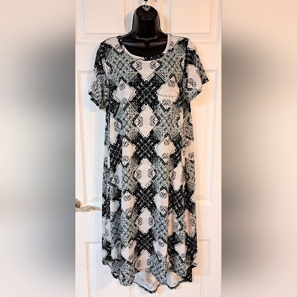 Lularoe Black, Gray & Khaki Pullover Dress - Picture 1 of 7